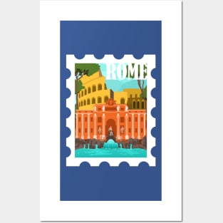 ROME - Italy traveling city view art postmark Posters and Art